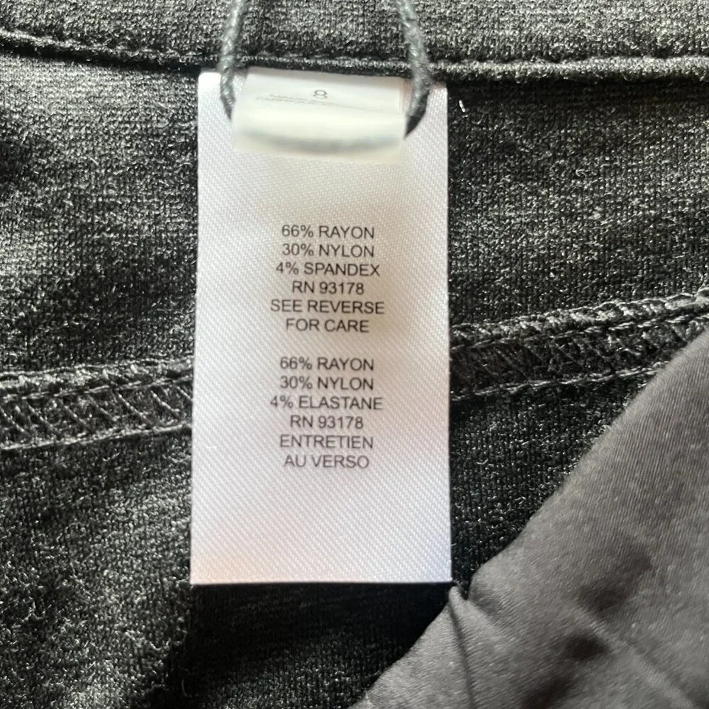 NWT Women's Tahari Charcoal grey stretch leggings Size 8 - Picture 5 of 10